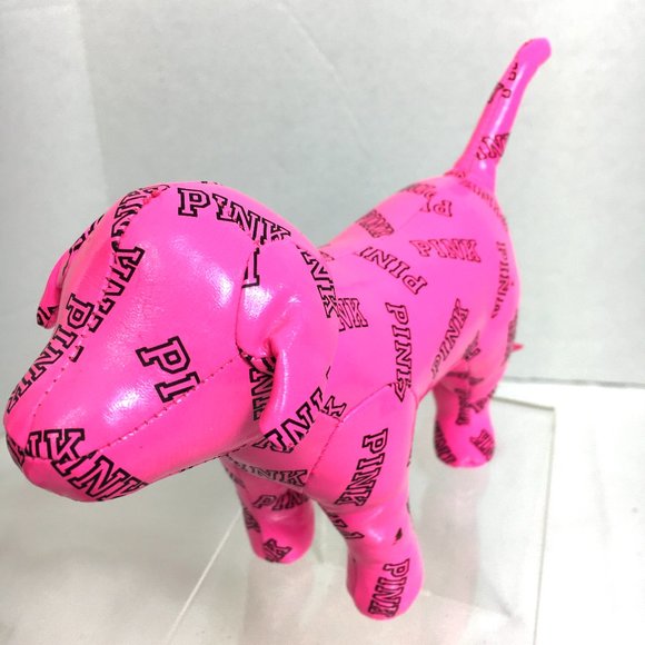 Victoria Secrets Pink Stuffed Plush Vinyl Dog 2015 - Picture 8 of 11